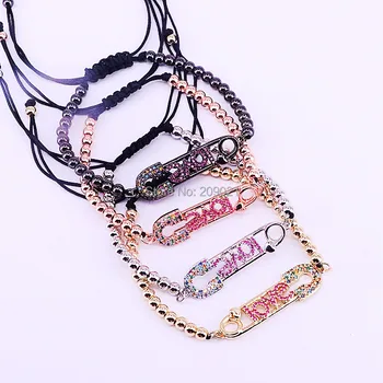 8Pcs Fashion Rainbow CZ Micro Pave Charm Pin Bracelet 4mm Copper Bead Braided Macrame Jewelry Bracelets
8Pcs Fashion Rainbow CZ Micro Pave Charm Pin Bracelet 4mm Copper Bead Braided Macrame Jewelry Bracelets