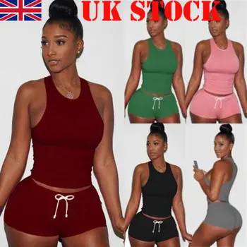 2Pcs Womens Sleeveless Crop Top Shorts Tracksuit Set Sportswear Running Yogawear Suit
2Pcs Womens Sleeveless Crop Top Shorts Tracksuit Set Sportswear Running Yogawear Suit