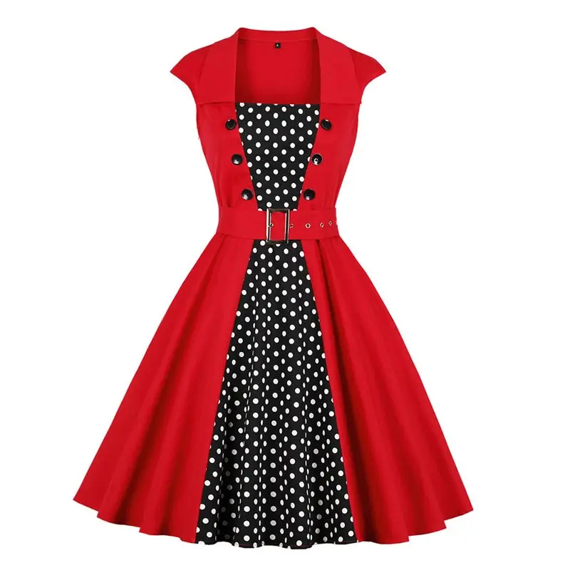 Summer Retro Sweet Women Dresses Casual Plus Size Vintage Elegant Party Aline Polka Dots Print Female Fashion OL Lady Dress
Summer Retro Sweet Women Dresses Casual Plus Size Vintage Elegant Party Aline Polka Dots Print Female Fashion OL Lady Dress