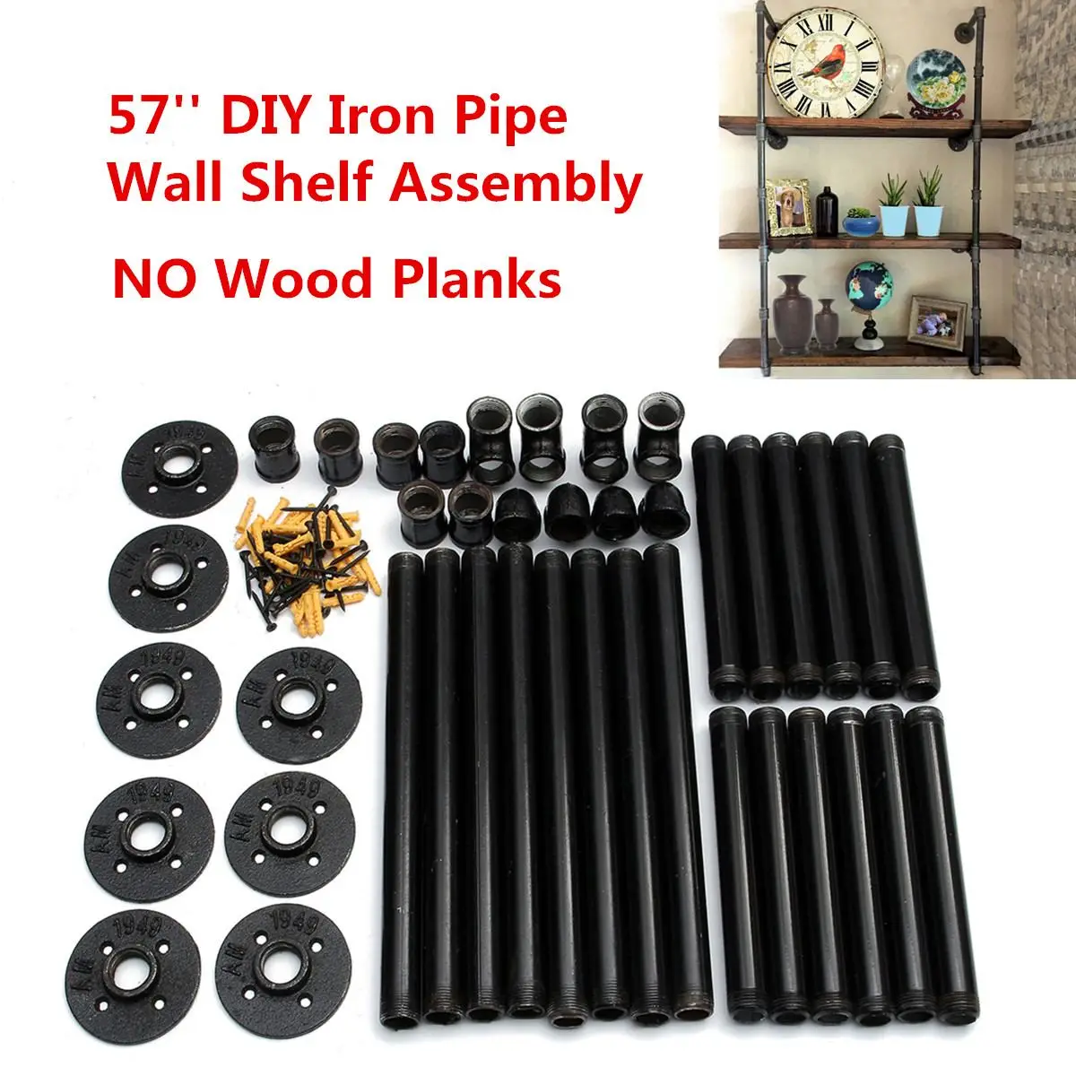 145cm Industrial Retro Bookshelf Black Wall Ceiling Mounted Wallshelf Open Bookshelf Parts Bracket 3 Layer Iron Pipe Shelf
145cm Industrial Retro Bookshelf Black Wall Ceiling Mounted Wallshelf Open Bookshelf Parts Bracket 3 Layer Iron Pipe Shelf