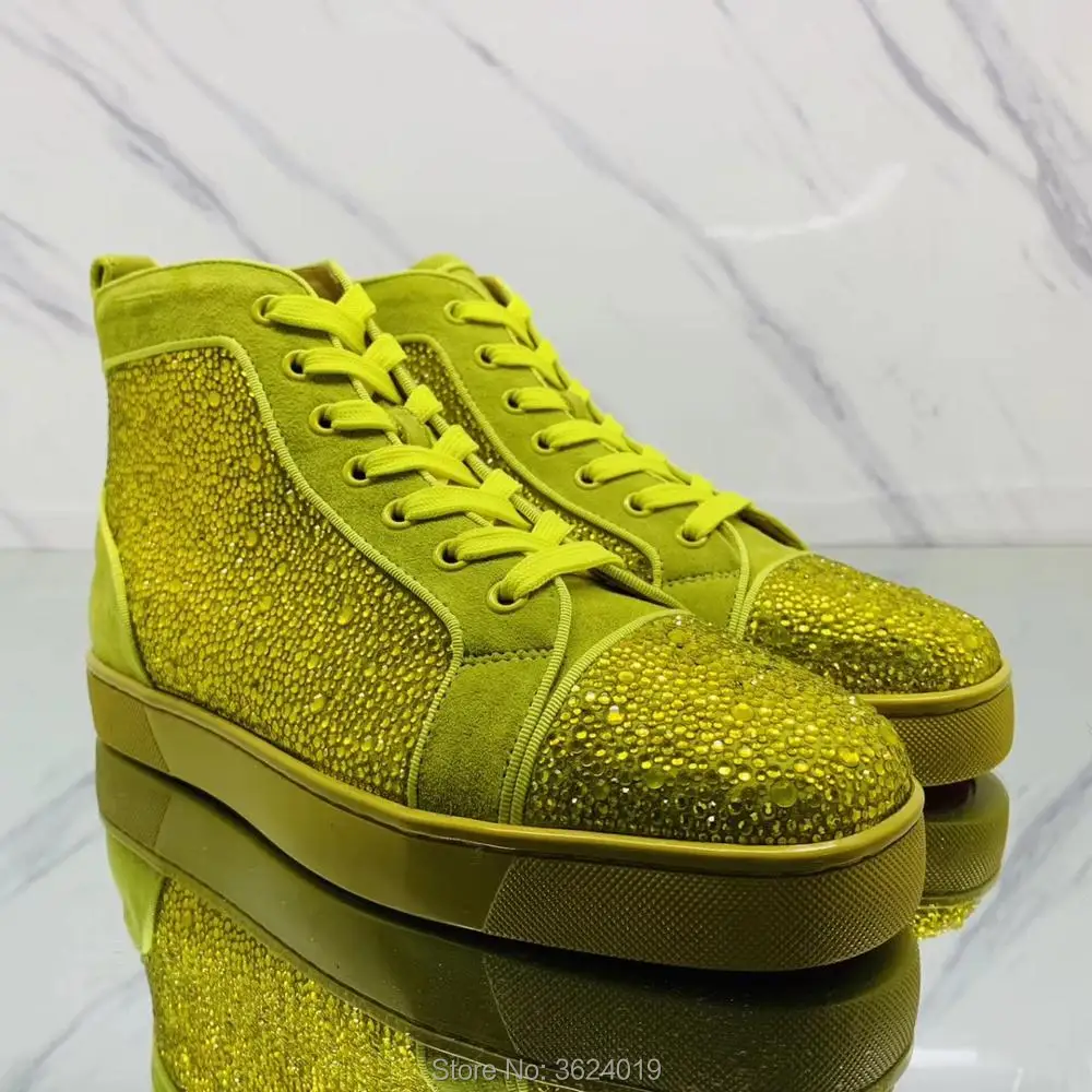 cl andgz Yellow Blingbling diamond Lace up High Cut Fashion Party Red bottoms shoes for man Sneakers Leather Loafers 2019 Male
cl andgz Yellow Blingbling diamond Lace up High Cut Fashion Party Red bottoms shoes for man Sneakers Leather Loafers 2019 Male
