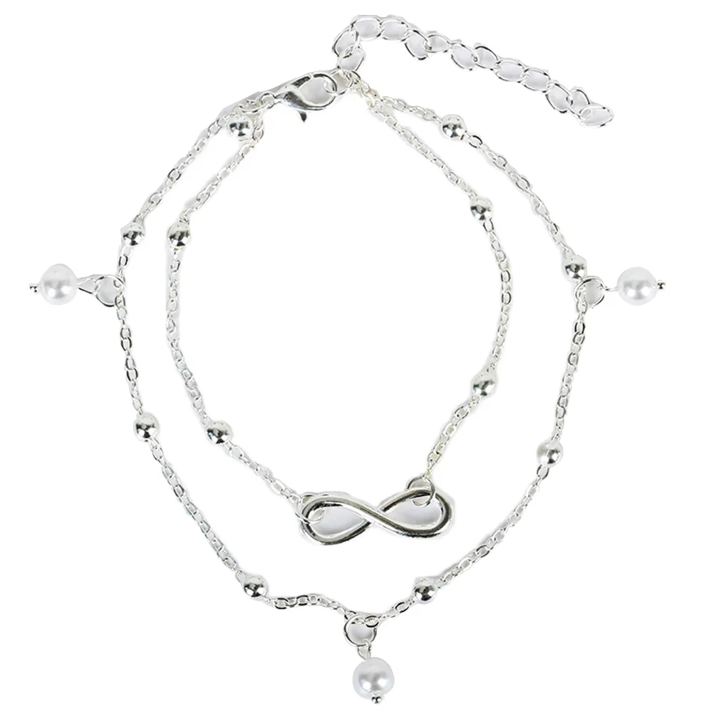Women Summer Beach fashion Simple Luck 8 Dual Layered Chain Infinity Charm Sweet Romantic classic Anklets Bracelet
Women Summer Beach fashion Simple Luck 8 Dual Layered Chain Infinity Charm Sweet Romantic classic Anklets Bracelet