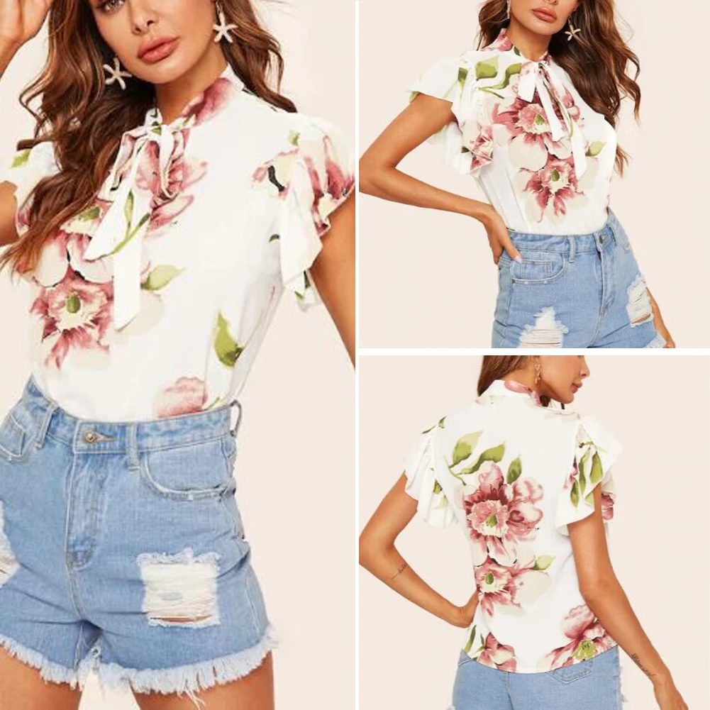 2019 Women Ladies Blouse Summer Short Sleeve Chiffon Casual Floral Print Blouse Chiffon Loose Tops
2019 Women Ladies Blouse Summer Short Sleeve Chiffon Casual Floral Print Blouse Chiffon Loose Tops