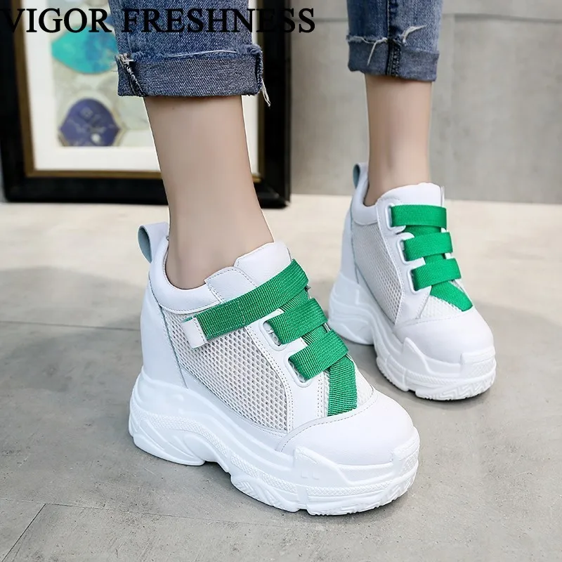 VIGOR FRESHNESS 11CM Heels Shoes Summer Women Sneakers Platform Shoes Mesh White Sneakers Height Increasing Woman Shoes WY535
VIGOR FRESHNESS 11CM Heels Shoes Summer Women Sneakers Platform Shoes Mesh White Sneakers Height Increasing Woman Shoes WY535