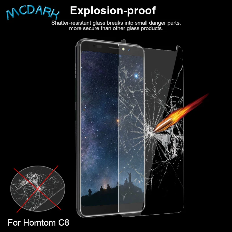 

Mcdark 5.5 inch For Homtom C8 Front Glass Screen Protector Film Replacement For Homtom C8 Easy to Install Cellphone Accessories