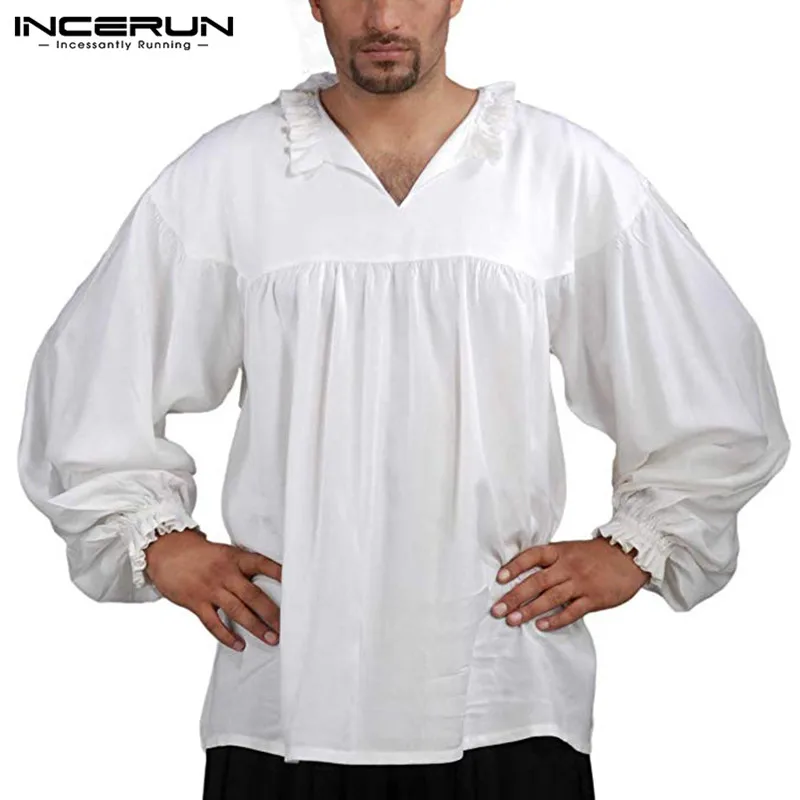 INCERUN Medieval Men Pirate Dressing Pirate Early Renaissance Costume Shirt Norman Knight Vintage Long Sleeve Cosplay Costumes
INCERUN Medieval Men Pirate Dressing Pirate Early Renaissance Costume Shirt Norman Knight Vintage Long Sleeve Cosplay Costumes