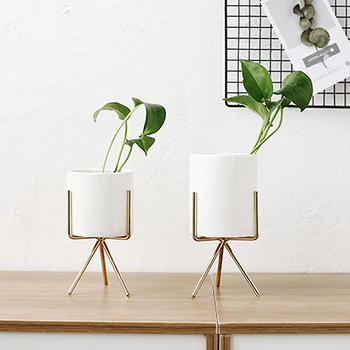 Set Of 3Pcs Ceramic Flower Planters With Iron Shelf Succulent Plant Pot Home Decorative Flower Vase Without Hole
Set Of 3Pcs Ceramic Flower Planters With Iron Shelf Succulent Plant Pot Home Decorative Flower Vase Without Hole