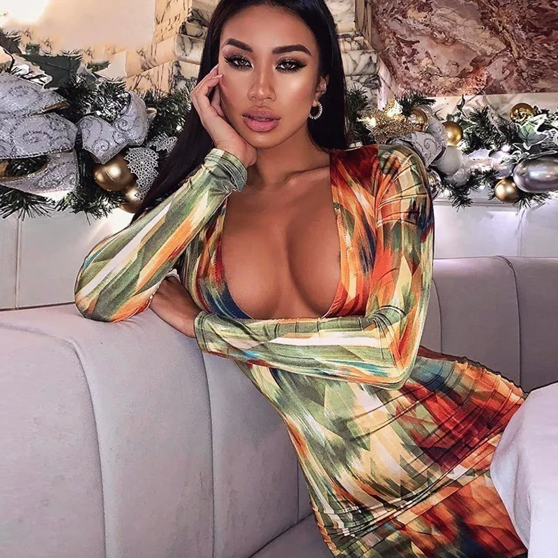 Fuedage Sexy Floral Print Spring Summer Dress Women Long Sleeve Bodycon Party Dress Elegant V Neck Midi Dress Femme Vestido
Fuedage Sexy Floral Print Spring Summer Dress Women Long Sleeve Bodycon Party Dress Elegant V Neck Midi Dress Femme Vestido