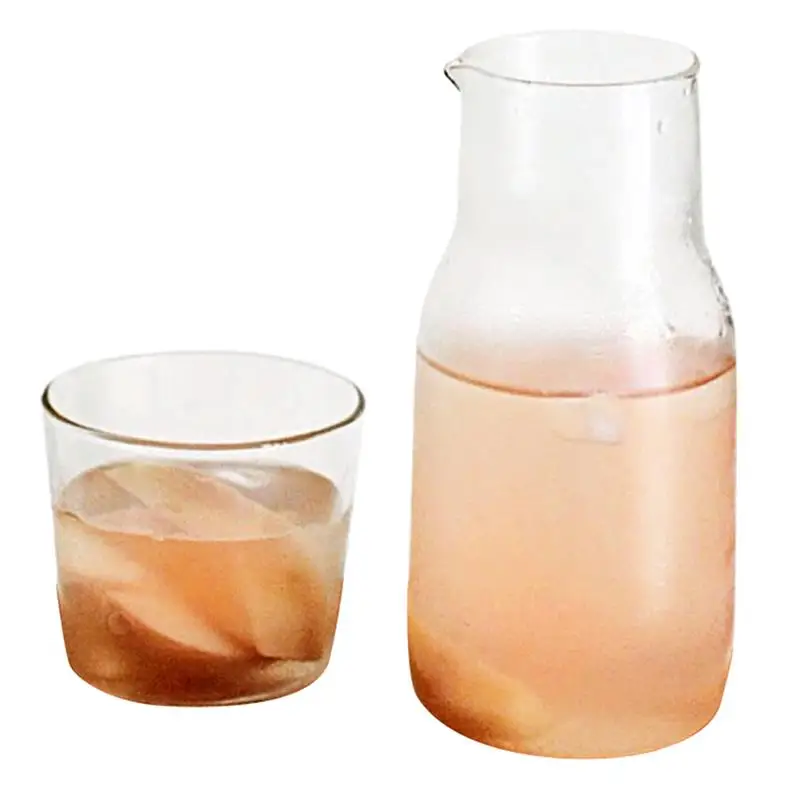 2Pcs/Set Japanese-Style One-Person Drink Small Capacity Jug With Cup Set Transparent Heat-Resistant Glass Cold Kettle Cup Set
2Pcs/Set Japanese-Style One-Person Drink Small Capacity Jug With Cup Set Transparent Heat-Resistant Glass Cold Kettle Cup Set