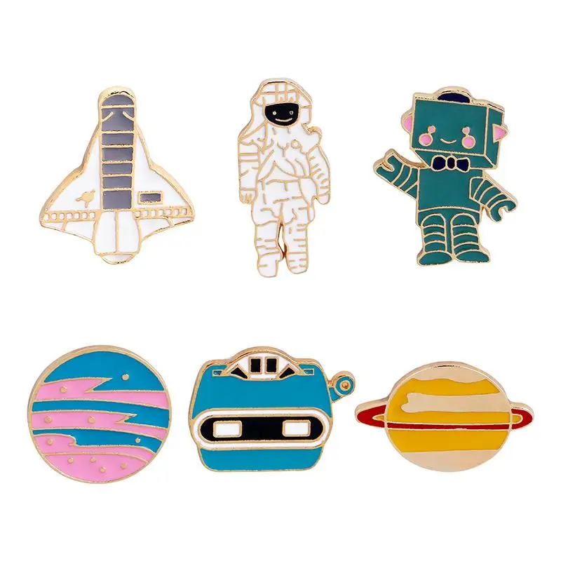 6Pcs Cute Enamel Lapel Pin Set Innovative Aircraft Astronaut Robot Planet Cartoon Animal Brooch Pins Brooch Pin Badges For Cloth
6Pcs Cute Enamel Lapel Pin Set Innovative Aircraft Astronaut Robot Planet Cartoon Animal Brooch Pins Brooch Pin Badges For Cloth