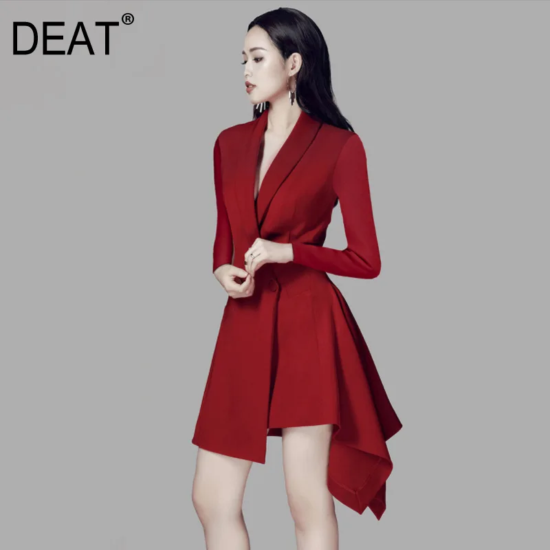 DEAT 2019 new summer styles fashion women clothes turn-down collar asymmetrical single button waist belts jacket OL WF84401L
DEAT 2019 new summer styles fashion women clothes turn-down collar asymmetrical single button waist belts jacket OL WF84401L