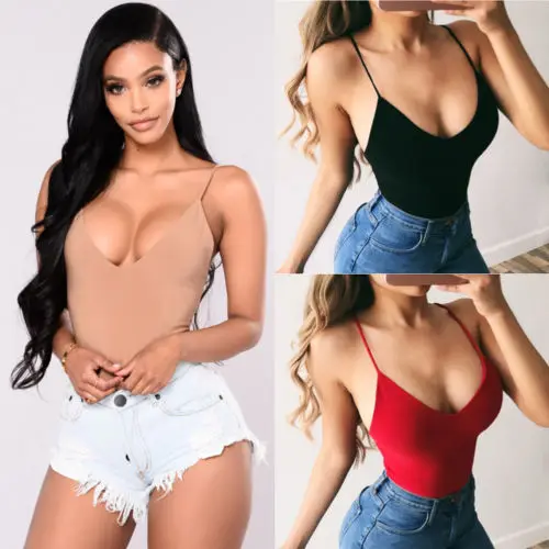 Sexy Womens Bodycon V-neck Camis Tanks Crop Tops Vest Sleeveless Tees Party Top Bralette Bustier Bandeau | Женская одежда