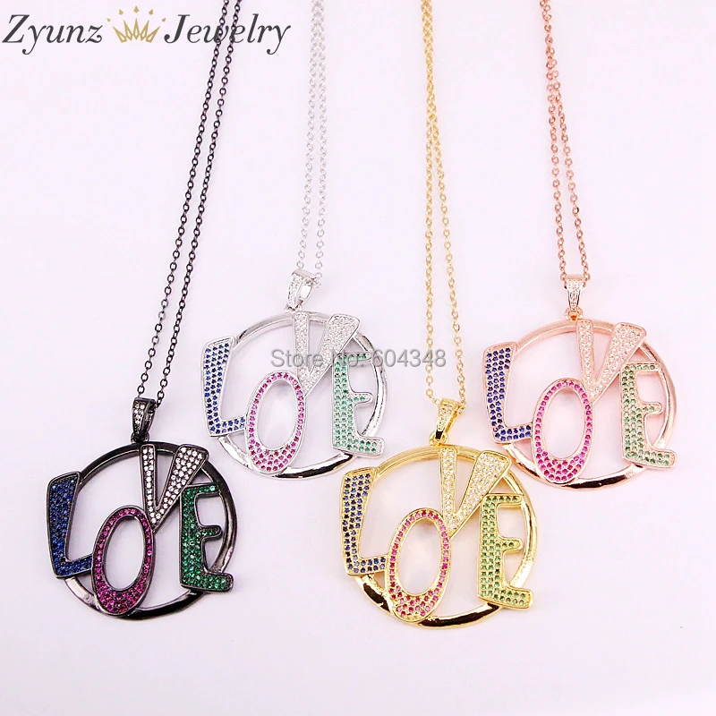 5PCS ZYZ333-5558 Metal Copper Multi-color Cubic Zirconia LOVE Pendant Necklaces Women's fashion Jewelry CZ
5PCS ZYZ333-5558 Metal Copper Multi-color Cubic Zirconia LOVE Pendant Necklaces Women's fashion Jewelry CZ