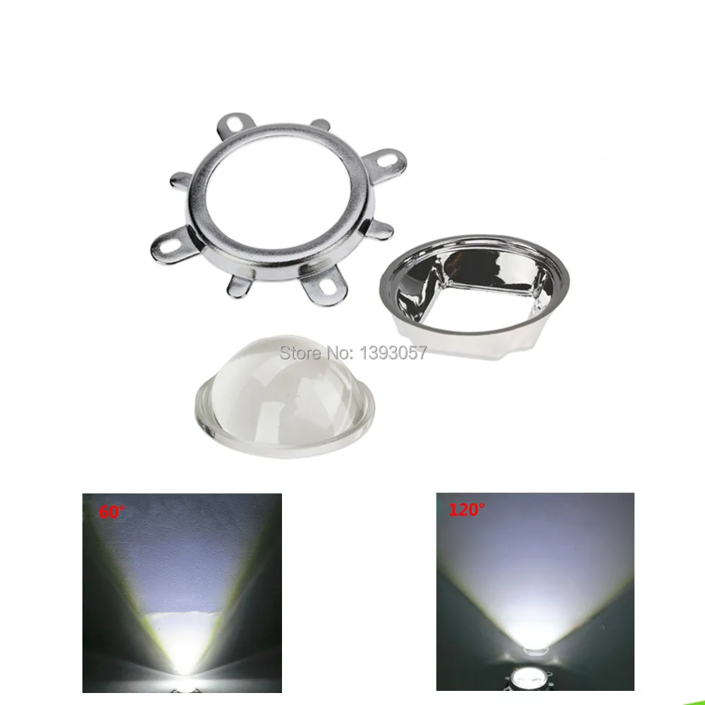 

1Set 44mm Optical Glass LED Lens 60 Degree + 50mm Reflector Collimator + Fixed Bracket for 20W 30W 50W 100W COB High Power Chip