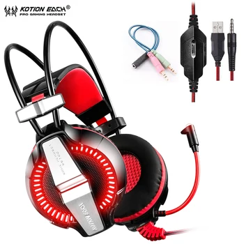 KOTION EACH GS700 3.5mm Gaming Game Headphones For Computer with Mic Stereo Bass LED Light wired Headset For Phone PS4 PC Laptop
KOTION EACH GS700 3.5mm Gaming Game Headphones For Computer with Mic Stereo Bass LED Light wired Headset For Phone PS4 PC Laptop