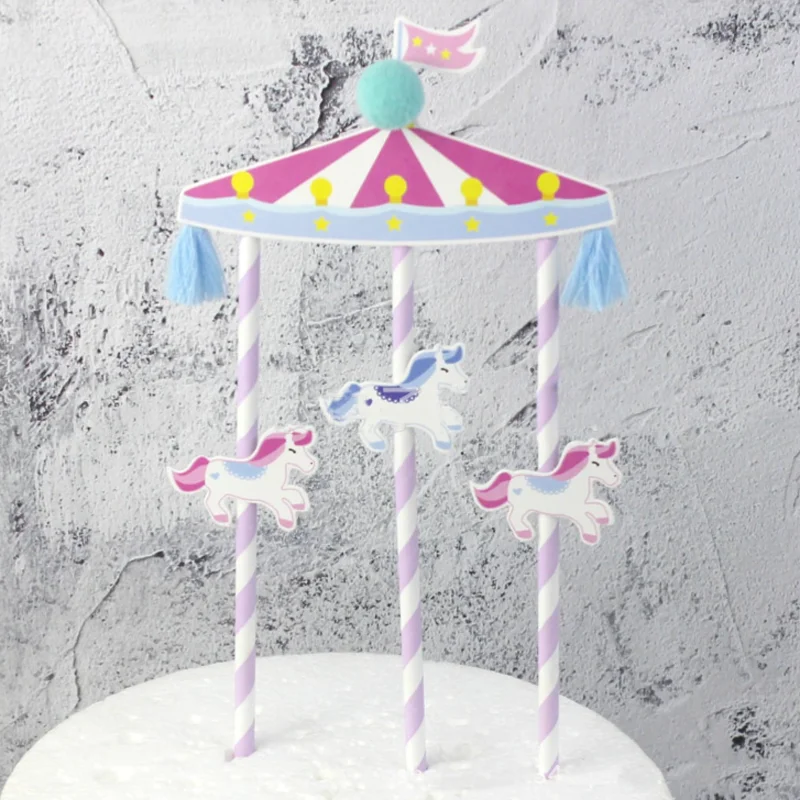 1 pcs Kawaii Creative new Pink Blue Carousel Cake Topper hourse Cake Decoration for Party Decoration Dessert Lovely Gifts
1 pcs Kawaii Creative new Pink Blue Carousel Cake Topper hourse Cake Decoration for Party Decoration Dessert Lovely Gifts