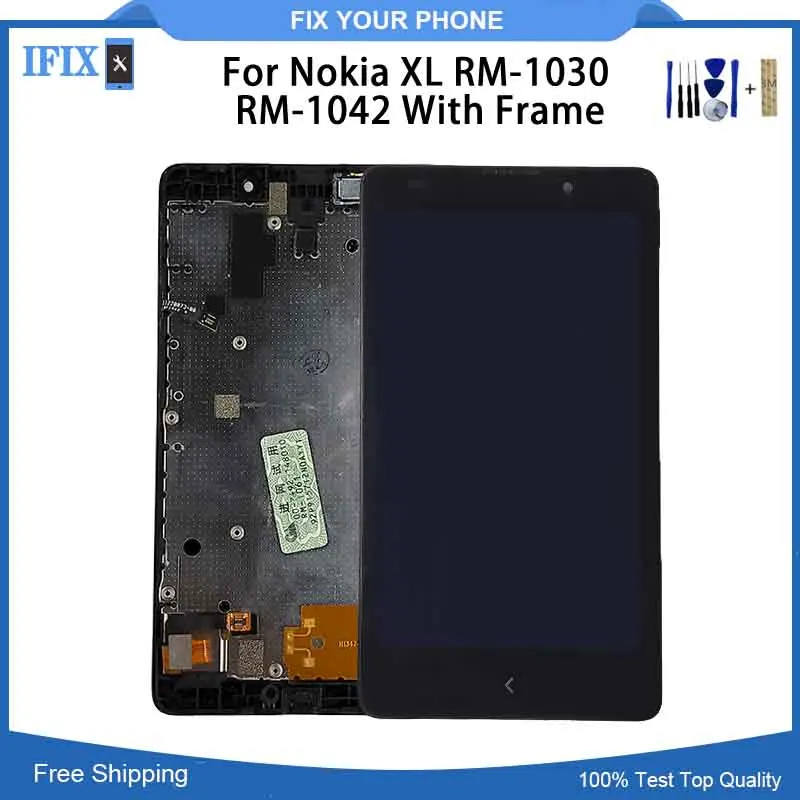 For Nokia XL RM-1030 RM-1042 LCD Display Touch Screen Digitizer Assembly Repair Parts with frame
For Nokia XL RM-1030 RM-1042 LCD Display Touch Screen Digitizer Assembly Repair Parts with frame
