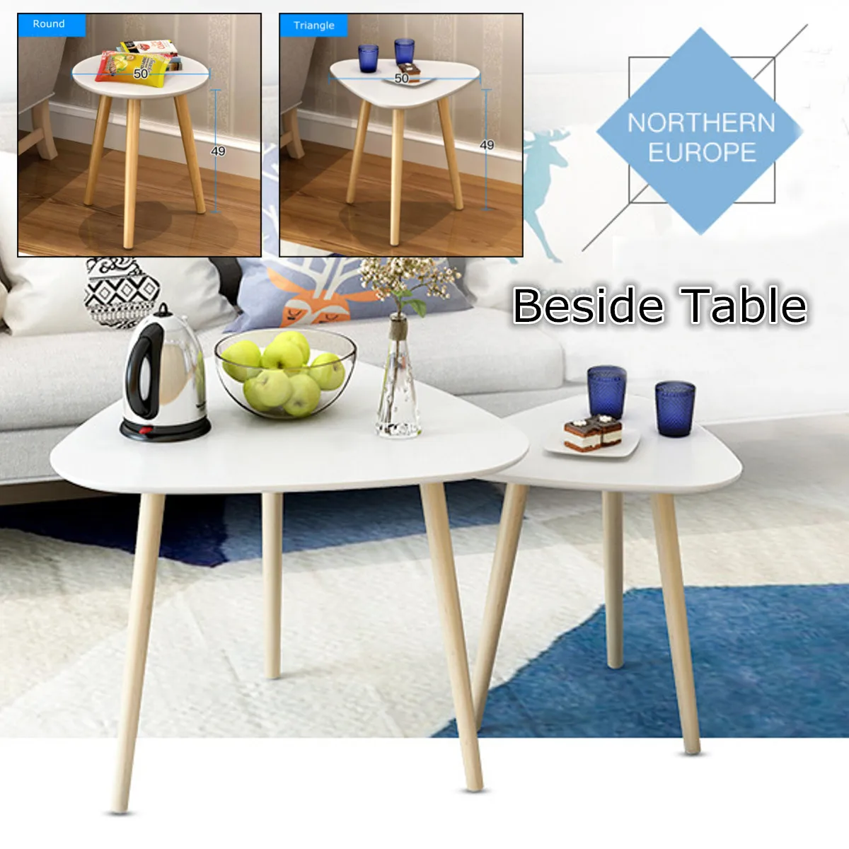 Bedside Round Triangle Dining Table Coffee Desk 50X49cm Wood Legs Home Office Funiture Bar Cafe Furniture Decoration
Bedside Round Triangle Dining Table Coffee Desk 50X49cm Wood Legs Home Office Funiture Bar Cafe Furniture Decoration