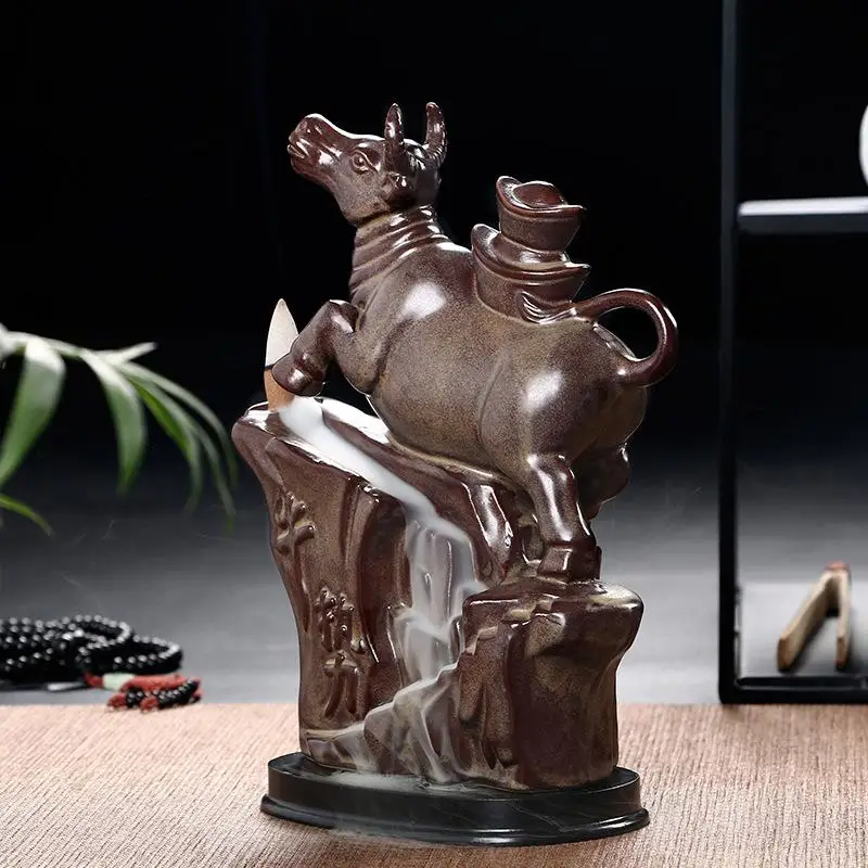Cattle Incense Burner Smoke Waterfall Backflow Incense Holder Ceramic Censer Meditation Home Decor Aromatherapy Environment
Cattle Incense Burner Smoke Waterfall Backflow Incense Holder Ceramic Censer Meditation Home Decor Aromatherapy Environment