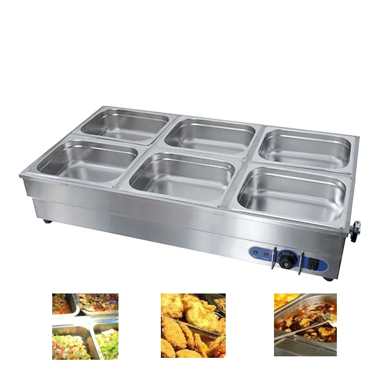 

Electric Food Warmer With Tap Buffet Tray Equipment For Commercial Restaurant Bain Marie For Catering Equipment Food Warming