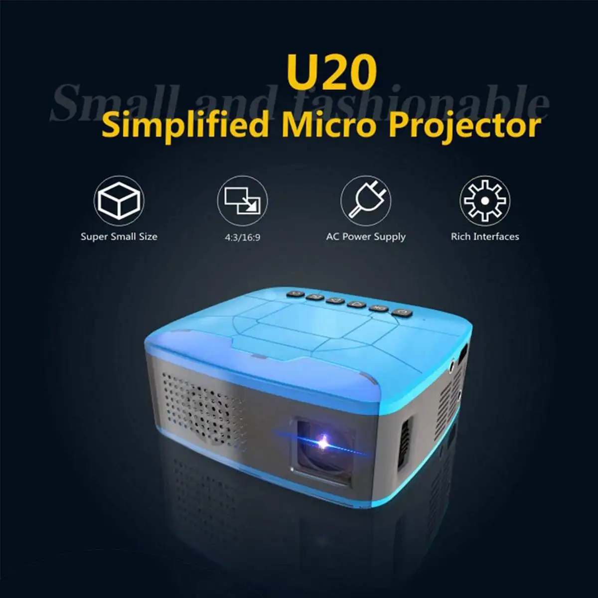 Micro Portable Mini Projector U20 Beamer Led Projector HD USB Hdmi Video Projector For Home Theater Movie
Micro Portable Mini Projector U20 Beamer Led Projector HD USB Hdmi Video Projector For Home Theater Movie