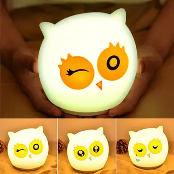 Rechargeable Owl Cartoon Silicone LED Night Light 7 Colors Changing Touch Sensor Bedside Night Lamp for Children Toy Lights Gift
Rechargeable Owl Cartoon Silicone LED Night Light 7 Colors Changing Touch Sensor Bedside Night Lamp for Children Toy Lights Gift