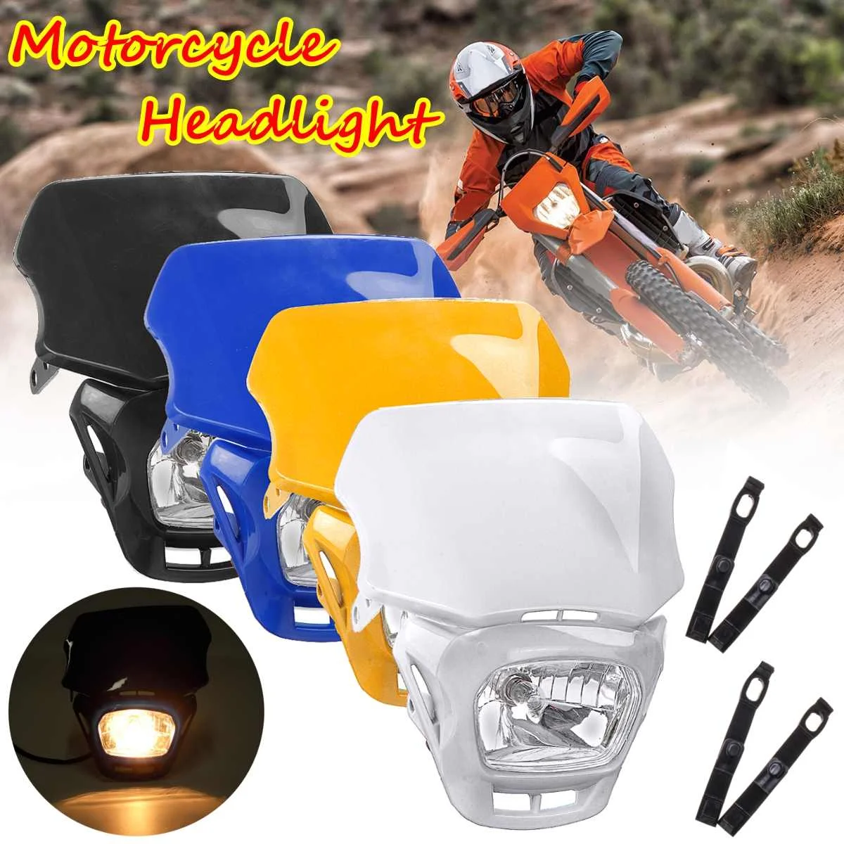 Universal S2 Motorcycle Headlight Dirt Bike Motocross Dual Sport Head Light For Ktm Exc Sx Sxf Xc Mx Smr Enduro Supermoto Blac
Universal S2 Motorcycle Headlight Dirt Bike Motocross Dual Sport Head Light For Ktm Exc Sx Sxf Xc Mx Smr Enduro Supermoto Blac