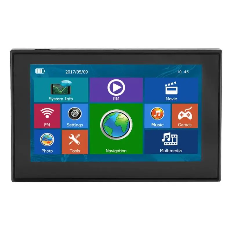 Portable 5 inch Car Truck GPS Navigation WinCE6.0 128MB RAM+8GB ROM GPS Navi MutI-language Reversing Camera Navigator With 4 Map
Portable 5 inch Car Truck GPS Navigation WinCE6.0 128MB RAM+8GB ROM GPS Navi MutI-language Reversing Camera Navigator With 4 Map