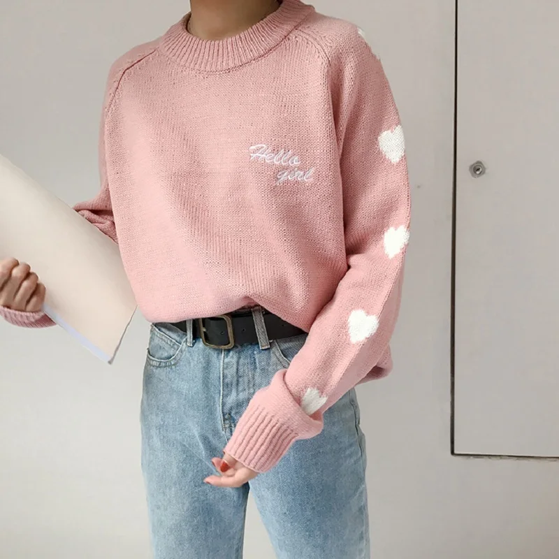 Фото Harajuku больших размеров повседневное для женщин свитеры осень 2018 г. Мода Kawaii Любовь