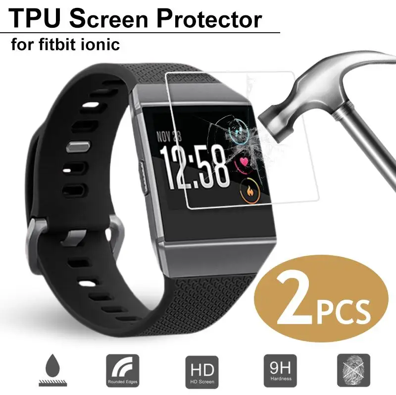 

New 2PCS Ultra Thin Smart Bracelet Screen Protector HD Anti-scratch TPU Screen Protector For Fitbit Ionic Watch High Quality