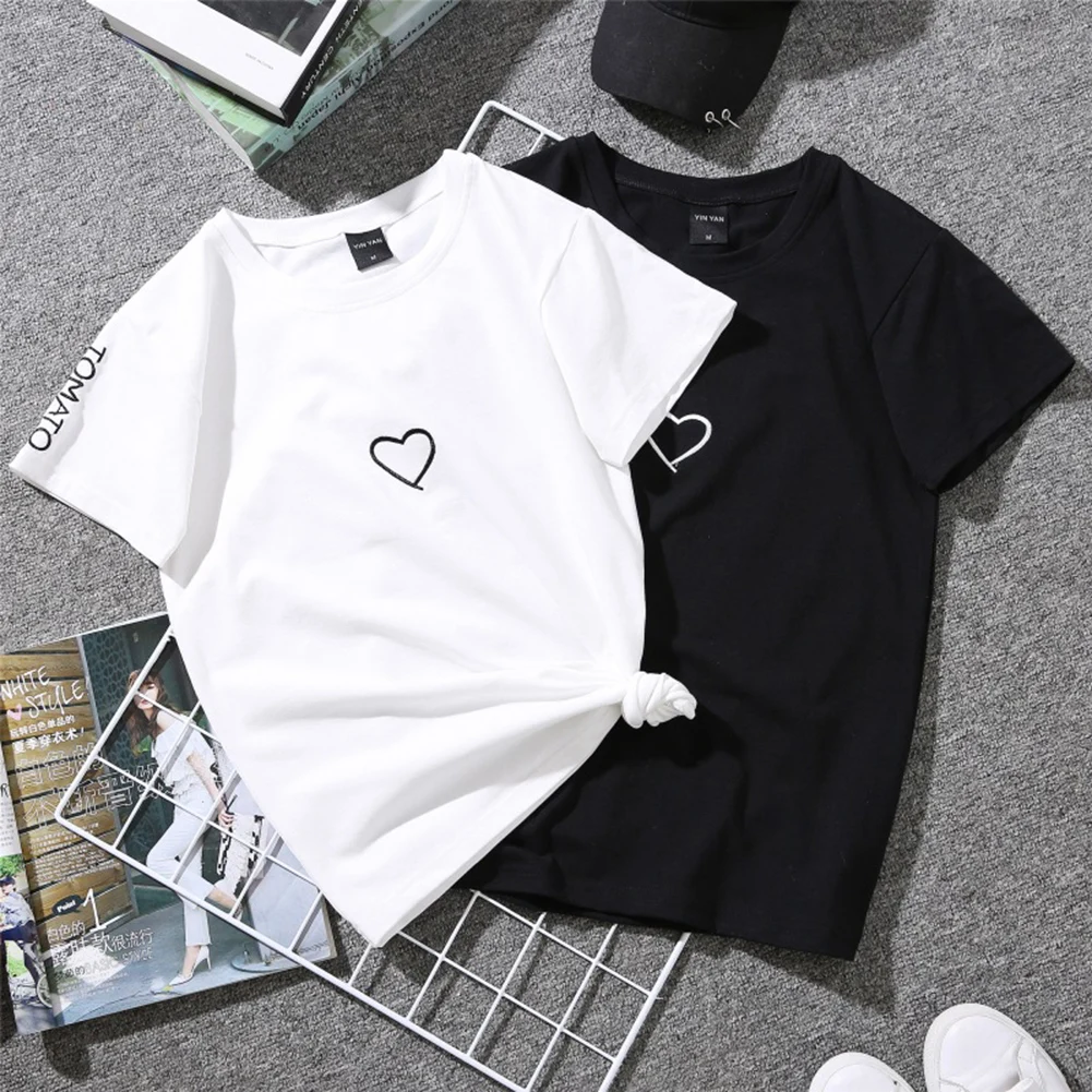 2019 New T-Shirt Fashion Women'S Casual Summer Short Sleeve Couple Heart Cotton Black Cozy T-Shirt Size Plus Xxl O-Neck Tops
2019 New T-Shirt Fashion Women'S Casual Summer Short Sleeve Couple Heart Cotton Black Cozy T-Shirt Size Plus Xxl O-Neck Tops