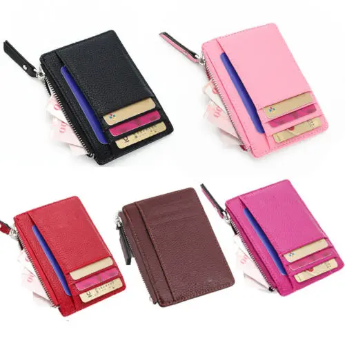 Wallet Slim Money Credit Card Holder ID Business Men/Women leather Purse Unisex PU Solid Hot Purses Holders | Багаж и сумки