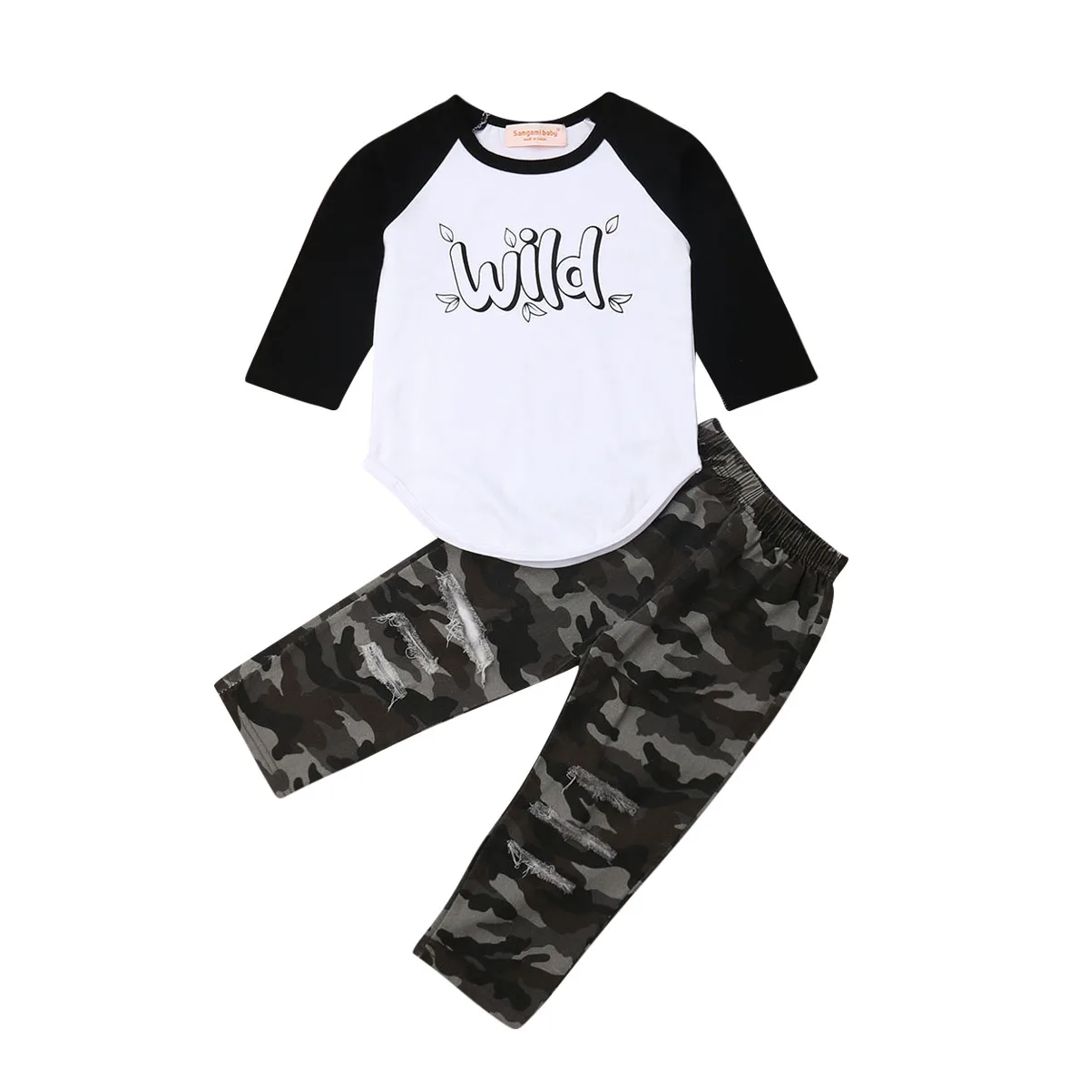 1-5Years Spring Toddler Baby Boys Clothes Top T-Shirt Camouflage Ripped Pants Outfits
1-5Years Spring Toddler Baby Boys Clothes Top T-Shirt Camouflage Ripped Pants Outfits