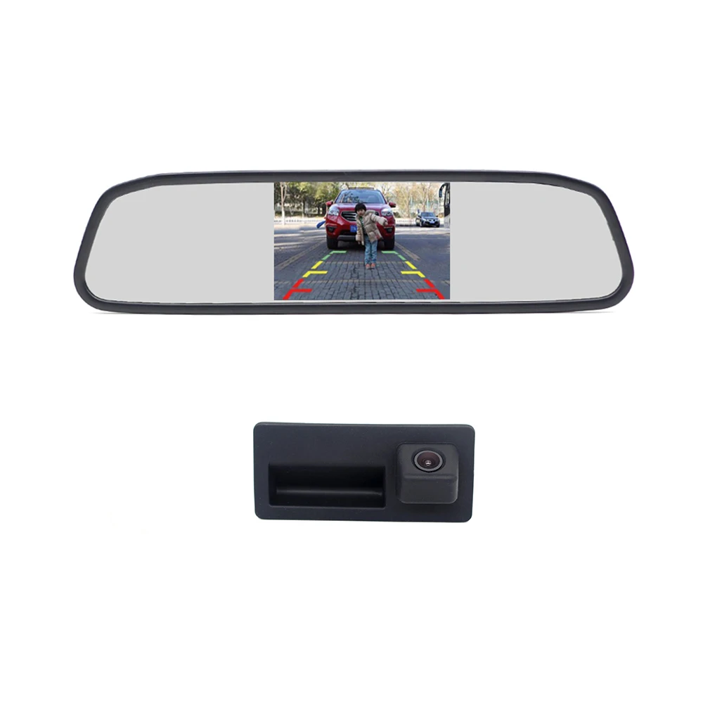 4.3" Car Mirror Monitor + Car Trunk Handle Rear View Reverse Camera for Audi for VW Passat Tiguan Golf Touran Jetta Sharan Touar
4.3" Car Mirror Monitor + Car Trunk Handle Rear View Reverse Camera for Audi for VW Passat Tiguan Golf Touran Jetta Sharan Touar