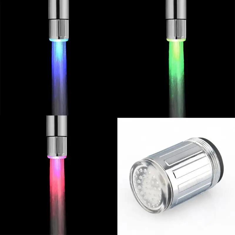 

7 Colors LED Water Faucet Lights Colorful New Changing Glow Shower Head Kitchen Tap Aerators For Kitchen Bathroom Products Light