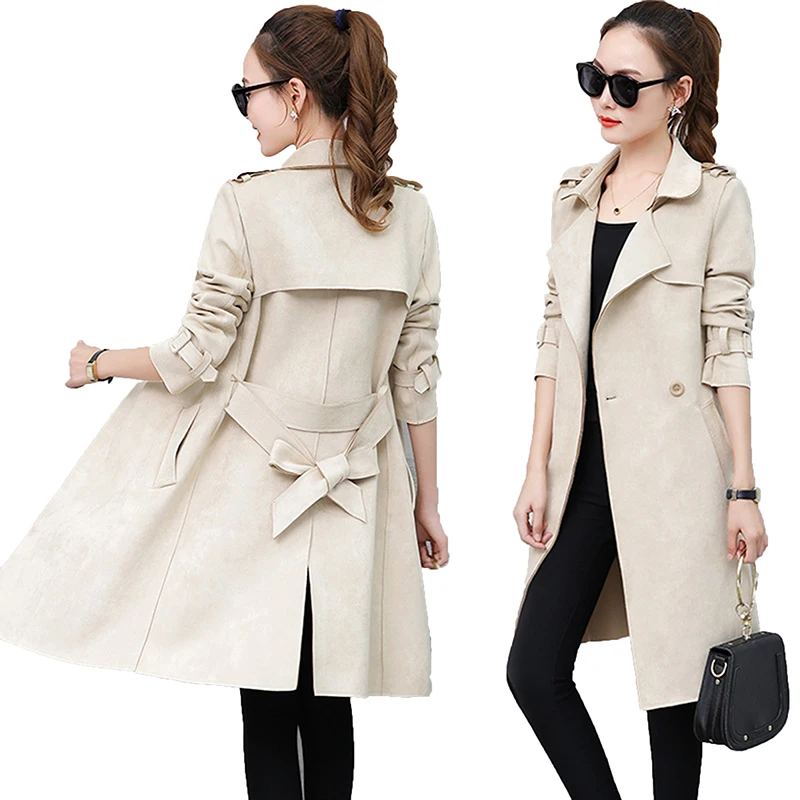2019 New Autumn Suede Trench Coat Women Abrigo Mujer Long Elegant Outwear Female Overcoat Slim Red Suede Cardigan Trench
2019 New Autumn Suede Trench Coat Women Abrigo Mujer Long Elegant Outwear Female Overcoat Slim Red Suede Cardigan Trench