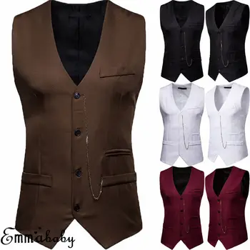 2019 New Fashion Men Formal Tuxedo Waistcoat Business Dress Vest Suit Tops Jacket Vests
2019 New Fashion Men Formal Tuxedo Waistcoat Business Dress Vest Suit Tops Jacket Vests