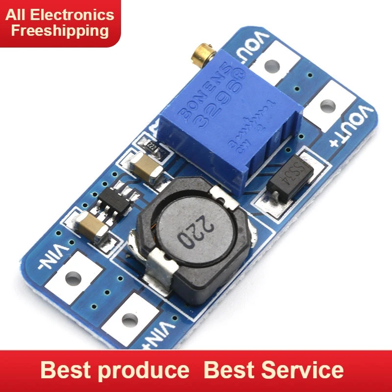 MT3608 DC-DC Step Up Converter Booster Power Supply Module Boost Step-up Board MAX output 28V 2A for arduin
MT3608 DC-DC Step Up Converter Booster Power Supply Module Boost Step-up Board MAX output 28V 2A for arduin