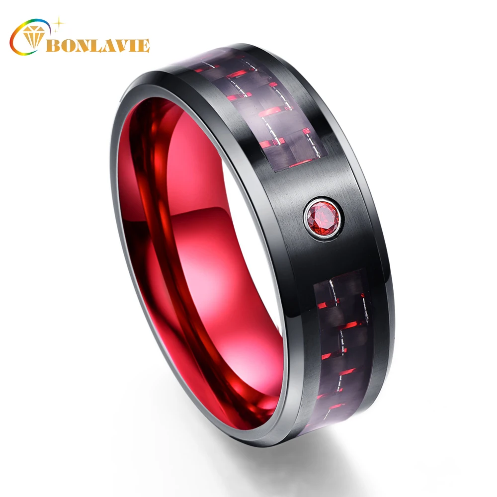 Wholesale Exquisite Red Zircon Men Rings 100% Tungsten Carbide Wedding Bands Anillos para hombres Ring Drop Shipping T043R
Wholesale Exquisite Red Zircon Men Rings 100% Tungsten Carbide Wedding Bands Anillos para hombres Ring Drop Shipping T043R