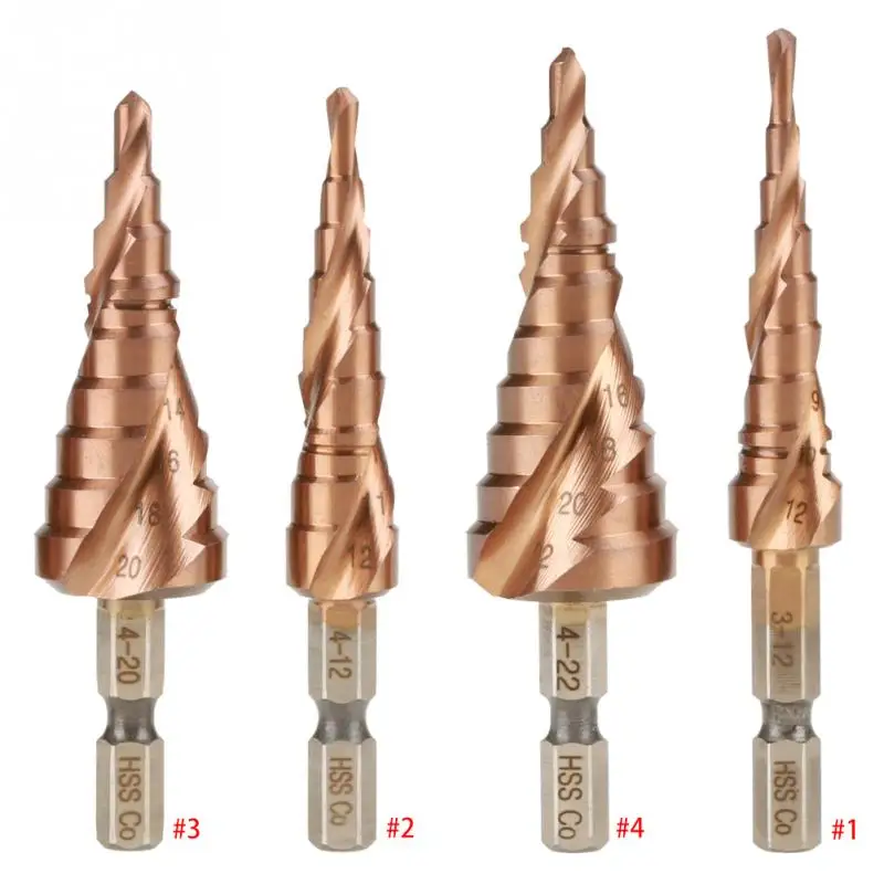 Hot 1Pcs Hex Handle Spiral Groove Step Drill Bits HSS Cone Cobalt Drill Bit Hole Cutter Drills 3-12mm 4-12mm 4-20mm 4-22mm hot
Hot 1Pcs Hex Handle Spiral Groove Step Drill Bits HSS Cone Cobalt Drill Bit Hole Cutter Drills 3-12mm 4-12mm 4-20mm 4-22mm hot