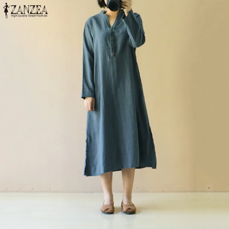2019 Plus Size ZANZEA Spring Women Casual Solid V Neck Long Sleeve Vintage Cotton Linen Loose Party Long Vestido Shirt Dress
2019 Plus Size ZANZEA Spring Women Casual Solid V Neck Long Sleeve Vintage Cotton Linen Loose Party Long Vestido Shirt Dress