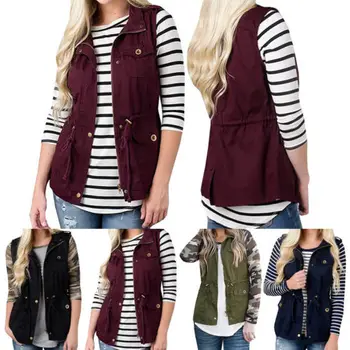 Newly Women Winter Pocket Lace up Solid Color Sleeveless Waistcoat Vest Coat Gilet Tops Bodywarmer Vest
Newly Women Winter Pocket Lace up Solid Color Sleeveless Waistcoat Vest Coat Gilet Tops Bodywarmer Vest
