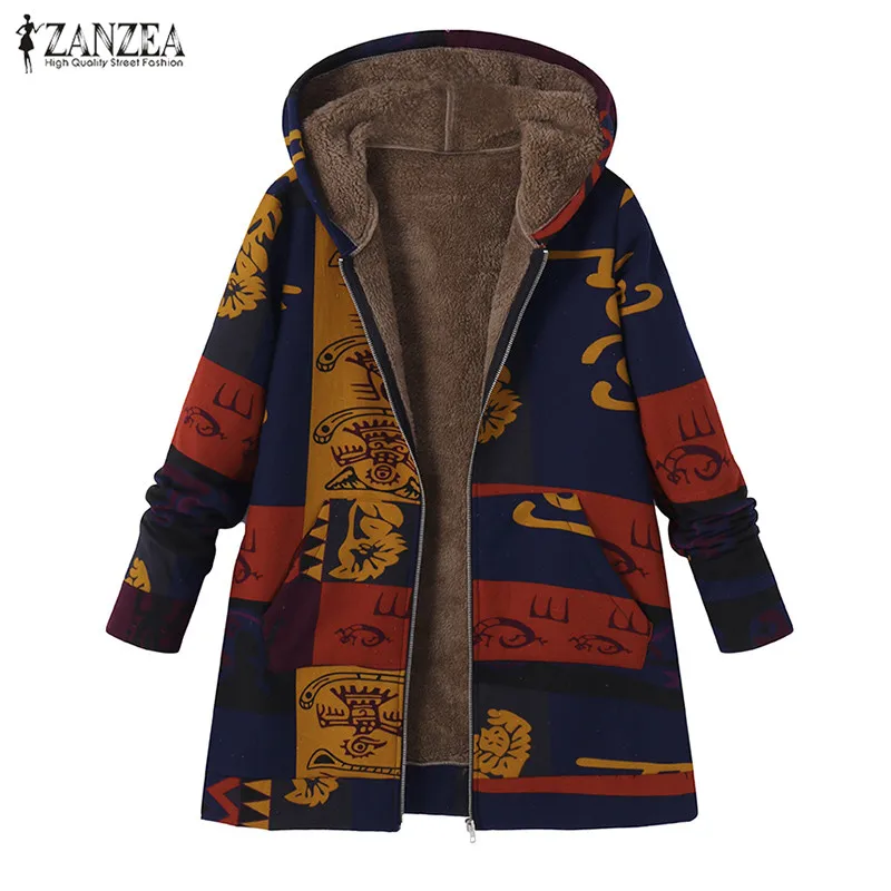 Female Fleece Jacket 2019 ZANZEA Winter Warm Ethnic Printed Fluffy Coats Women's Long Sleeve Basic Hooded Outerwears Plus Size
Female Fleece Jacket 2019 ZANZEA Winter Warm Ethnic Printed Fluffy Coats Women's Long Sleeve Basic Hooded Outerwears Plus Size
