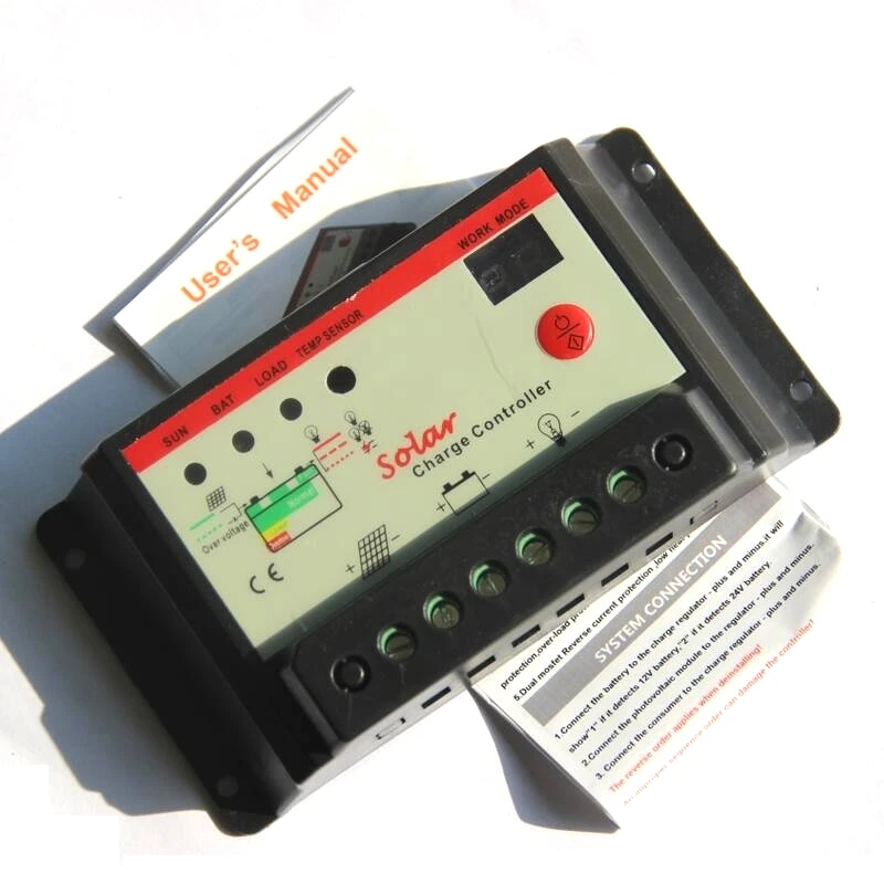 BUHESHUI Solar Panel Controllers System Auto Battery Regulator 10A 12V/24V charger Controller 10Amps 10pcs | Электроника