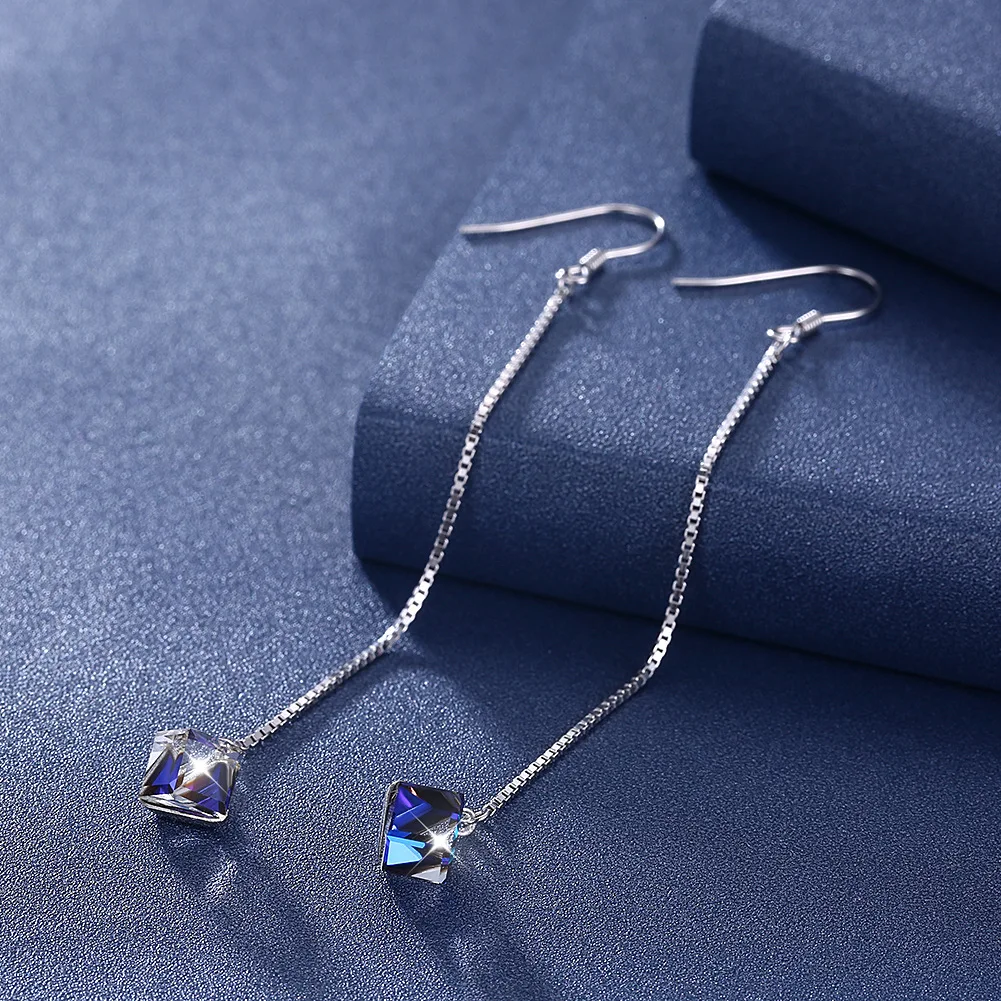 Square blue crystal drop earrings with long box chains drop earring for women pure 925 sterling silver tassel crystal earrings
Square blue crystal drop earrings with long box chains drop earring for women pure 925 sterling silver tassel crystal earrings
