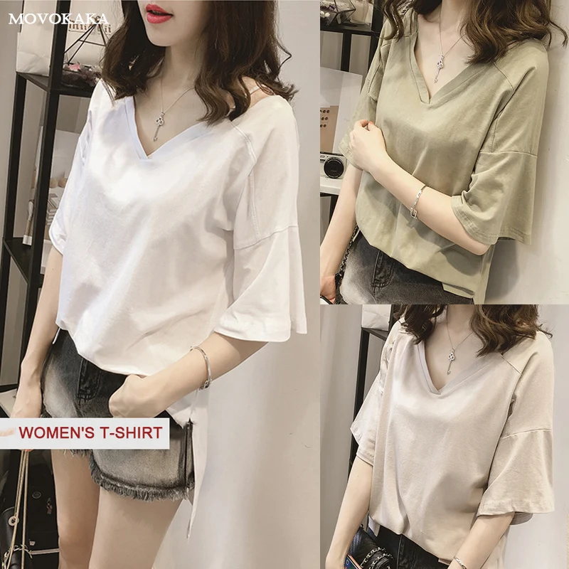 Summer New Style Tee Shirts Plus Size T Shirt Women Basic Loose V-neck Sling T Shirt Women Sexy Short Sleeve TShirts Women's Top
Summer New Style Tee Shirts Plus Size T Shirt Women Basic Loose V-neck Sling T Shirt Women Sexy Short Sleeve TShirts Women's Top