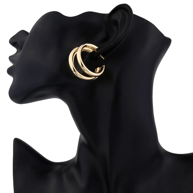 Mossovy Personality Gold Three Hoop Earring Female Fashion Popular Alloy Gold Silver Earrings for Women Jewelry
Mossovy Personality Gold Three Hoop Earring Female Fashion Popular Alloy Gold Silver Earrings for Women Jewelry