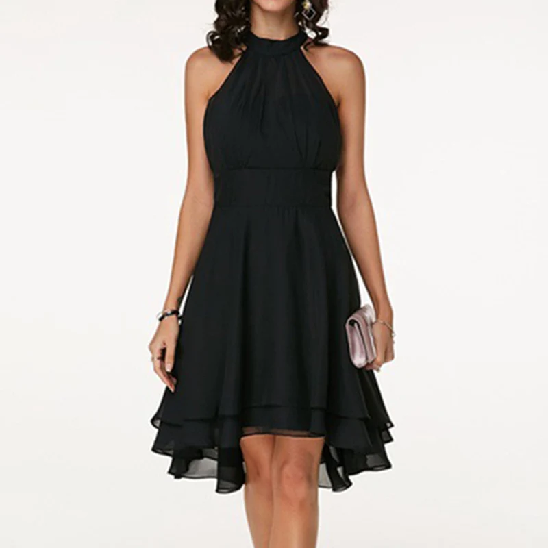Summer Dress Fashion Halter A-Line Dress Chiffon Wedding Party Dress Knee-Length Elegant Vintage Swing Dresses
Summer Dress Fashion Halter A-Line Dress Chiffon Wedding Party Dress Knee-Length Elegant Vintage Swing Dresses