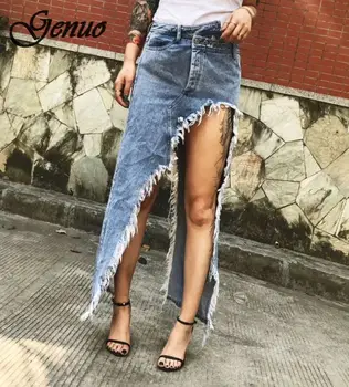 Tassel Denim Women's Cowboy Skirt Blue High Street Irregular High Waist Straight Women Skirt 2019 Summer Fashion Casual New
Tassel Denim Women's Cowboy Skirt Blue High Street Irregular High Waist Straight Women Skirt 2019 Summer Fashion Casual New