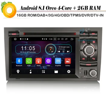 

DAB+ Quad Core 4G TPMS FOR Audi A4 S4 RS4 RNS-E Android 8.1 Autoradio Sat Nav Car CD Player WiFi Bluetooth GPS Radio DVR OBD